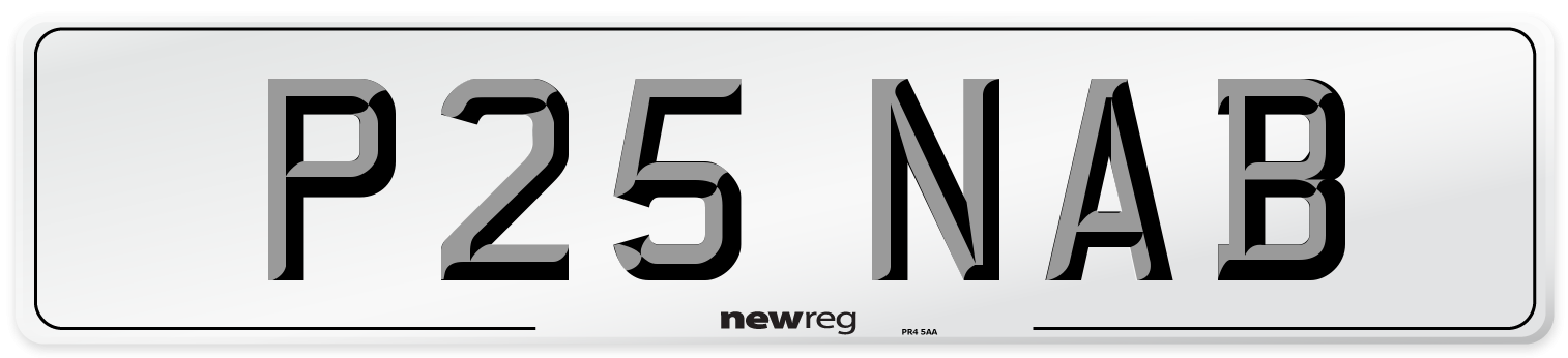 P25 NAB Number Plate from New Reg